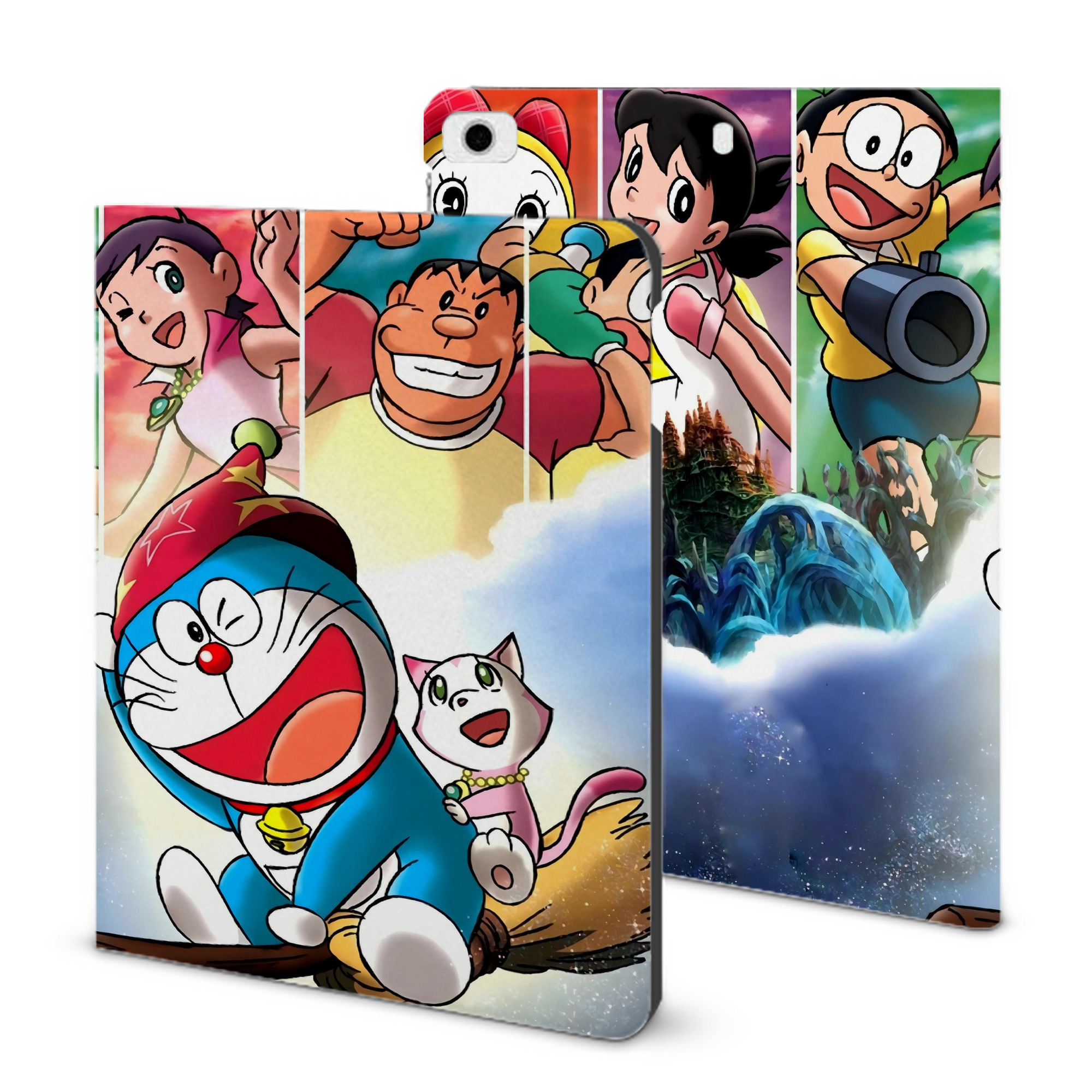 （画像用） ドラえもん Doraemon IPad ケース ブック型 PUレザー TPU 耐衝撃 軽量 薄型 ペン収納なし 全面保護 IPad 各モデル対応